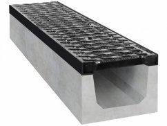 Rovný betonový žlab D400 s litinovou mříží