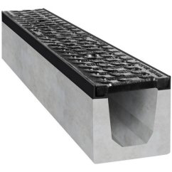 Rovný betonový žlab D400 s litinovou mříží