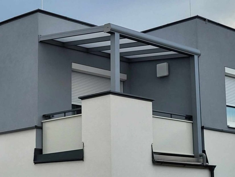 Masivní hliníková polykarbonátová pergola MB Line - antracit, PC 16 mm, čirý