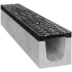 Rovný betonový žlab D400 s litinovou mříží